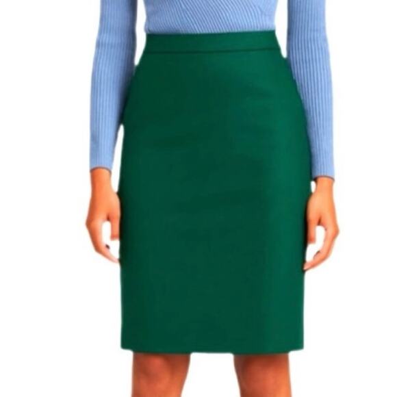 J. Crew Kelly Green No. 2 Pencil Skirt Fitted Professional Size 2 - Picture 1 of 11